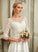 Wedding Asymmetrical Wedding Dresses Emily A-Line Dress Satin Neck Lace Scoop