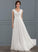 Chiffon Wedding Floor-Length Wedding Dresses V-neck Ruffle Dress Jazlynn With Lace A-Line