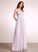 Floor-Length A-Line Ruffle Embellishment Length V-neck Silhouette Neckline Fabric Jordyn Natural Waist Sleeveless Bridesmaid Dresses