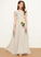 Gabriella Ruffles A-Line Junior Bridesmaid Dresses Cascading With Floor-Length Chiffon V-neck