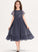 Isabell A-Line Junior Bridesmaid Dresses Ruffles With Neck Cascading Scoop Lace Knee-Length Chiffon