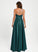 Satin Floor-Length Dalia Beading Prom Dresses One-Shoulder A-Line With