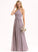 Floor-Length Embellishment Fabric Neckline Ruffle Silhouette Length Bow(s) Empire Halter Adison Natural Waist Bridesmaid Dresses