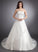 Satin Beading Dress With Lace Wedding Dresses Ball-Gown/Princess Raina Sweetheart Wedding Chapel Train