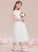 Mackenzie Junior Bridesmaid Dresses Neck Scoop A-Line Tea-Length Tulle