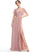 V-neck Silhouette Length Fabric SplitFront Neckline Ruffle Embellishment Floor-Length A-Line Kayley Floor Length Bridesmaid Dresses