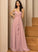 Ruffle Length Embellishment Silhouette SplitFront A-Line Neckline Fabric Floor-Length V-neck Macy Natural Waist Bridesmaid Dresses