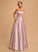 Belen Floor-Length A-Line Off-the-Shoulder Prom Dresses Satin