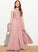 Samara Floor-Length Chiffon Scoop Lace Neck A-Line Junior Bridesmaid Dresses