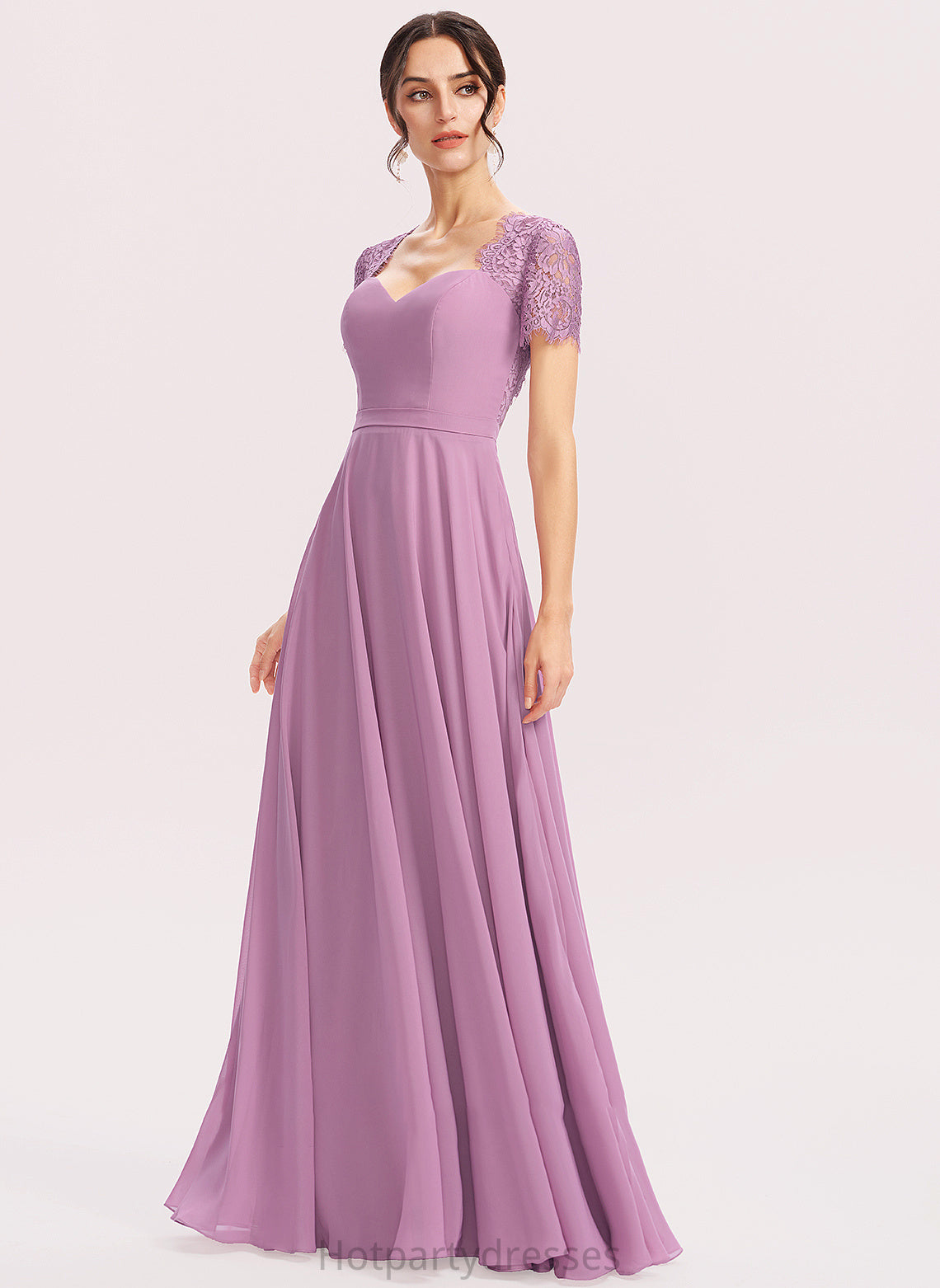 Straps A-Line Neckline Silhouette Sweetheart Fabric Embellishment Lace Fiona A-Line/Princess Natural Waist Sleeveless Bridesmaid Dresses