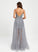 Tatiana V-neck Tulle Sequins With Lace Ball-Gown/Princess Prom Dresses Floor-Length