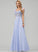 Sequins Prom Dresses With Feather Floor-Length Miriam Flower(s) A-Line V-neck Chiffon Beading Lace