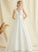 Lace Train V-neck Dress Pockets Satin Lillian Wedding With Wedding Dresses Ball-Gown/Princess Sweep