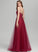 Floor-Length Ball-Gown/Princess With Beading Tulle V-neck Ashlee Prom Dresses Sequins