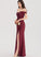 Split Front Floor-Length Ruffle Sheath/Column Hana With Satin Off-the-Shoulder Prom Dresses