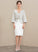 Knee-Length Dress Wedding Dresses Lace Sheath/Column Naomi Satin V-neck Wedding