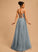 Floor-Length Neckline Square Beading Prom Dresses Ball-Gown/Princess Kaley With Tulle Sequins