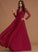 Floor-Length Lace Chiffon Sylvia Prom Dresses A-Line V-neck With