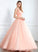 Prom Dresses Ball-Gown/Princess V-neck Organza Beading With Skyler Floor-Length Ruffle Sequins