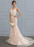 V-neck Dress Wedding Dresses Trumpet/Mermaid Taryn Wedding With Beading Chapel Lace Tulle Train