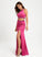 Sequins Estrella Jersey Prom Dresses Scoop Sheath/Column Beading Floor-Length With Neck