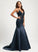 Sweep Lace Prom Dresses Satin Trumpet/Mermaid V-neck Sequins Train With Aiyana