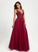 Tulle V-neck Sequins Ball-Gown/Princess Kaylynn Prom Dresses With Floor-Length