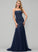 Prom Dresses Neckline Square Mila Lace Trumpet/Mermaid Sequins With Tulle Sweep Train
