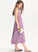 Chiffon Anna With Tea-Length Ruffle Junior Bridesmaid Dresses Neck Scoop A-Line