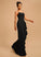 Crepe Ruffle With Stretch Square Neckline Ryan Floor-Length Prom Dresses Sheath/Column