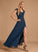 Neckline SplitFront Length Lace V-neck Embellishment Fabric A-Line Floor-Length Silhouette Jessie Sleeveless Bridesmaid Dresses
