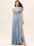 A-Line SplitFront Silhouette Length Fabric V-neck Neckline Floor-Length Embellishment Emely Cap Sleeves A-Line/Princess Bridesmaid Dresses