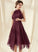 Fabric Length Tea-Length Silhouette Embellishment CascadingRuffles ScoopNeck A-Line Neckline Claire Natural Waist Sleeveless Bridesmaid Dresses