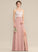 Floor-Length Neckline Fabric V-neck Silhouette Length SplitFront Embellishment A-Line Lorena Bridesmaid Dresses