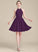 Silhouette Straps ScoopNeck Length Fabric Lace Neckline Knee-Length A-Line Lindsay Natural Waist Tulle Bridesmaid Dresses