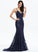 Sequins Prom Dresses Trumpet/Mermaid V-neck Sweep Sequined Train With Claudia