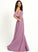 A-Line ScoopNeck Floor-Length Silhouette Neckline Pockets Embellishment Length Fabric Amiya Spaghetti Staps Sleeveless Bridesmaid Dresses
