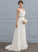Ruffle V-neck Lace Sequins Bailey Wedding Dresses Wedding A-Line Chiffon Beading Sweep Dress Train With