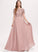 Embellishment ScoopNeck A-Line Length Sequins Silhouette Floor-Length Fabric Neckline Kathleen Sleeveless Natural Waist Bridesmaid Dresses