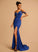 Jersey Sweep Beading Allison Train Prom Dresses V-neck Trumpet/Mermaid With