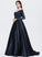 With Train Satin Mariana Off-the-Shoulder Prom Dresses Sweep Beading Ball-Gown/Princess