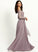 Off-the-Shoulder Fabric Straps A-Line Lace Silhouette Neckline Floor-Length Length Elise A-Line/Princess Floor Length Bridesmaid Dresses