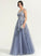 Scoop Floor-Length Prom Dresses Neck Tulle Ball-Gown/Princess Akira