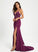 V-neck Layla Jersey Trumpet/Mermaid With Beading Sweep Train Prom Dresses Sequins