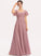 Length Floor-Length Ruffle Fabric CascadingRuffles Silhouette Neckline SquareNeckline Embellishment A-Line Joslyn V-Neck Bridesmaid Dresses