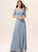 Straps Fabric Floor-Length A-Line Length V-neck Silhouette Neckline Sierra Half Sleeves Tea Length V-Neck Bridesmaid Dresses