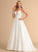 Wedding Dresses V-neck Satin Wedding With Beading Train Sweep Dress Jaylyn Ball-Gown/Princess