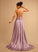 Jamiya Satin V-neck Prom Dresses Sweep Train Ball-Gown/Princess
