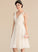 Wedding Dresses V-neck With Knee-Length Wedding Lace Ruffle A-Line Chiffon Dress Amiah