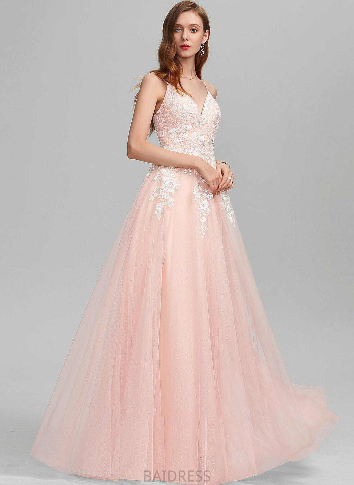 With Ball-Gown/Princess Tulle Erica Floor-Length Prom Dresses Sequins Sweetheart